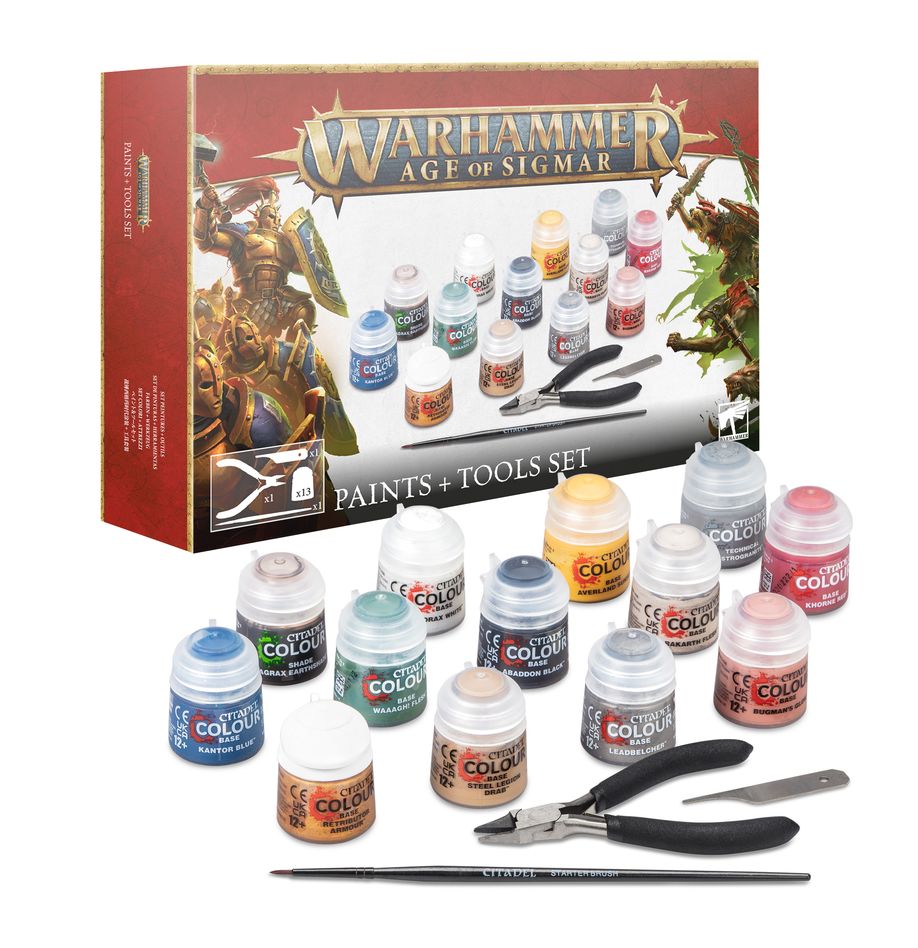Warhammer Age Of Sigmar. Paints + Tool Set