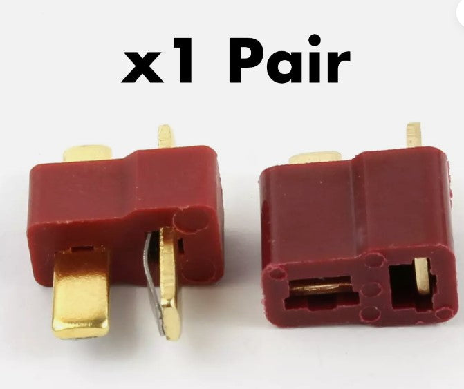 1 Pairs Deans T Plug Connectors Male and Female with Shrink Tubing