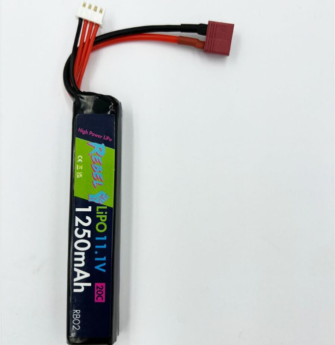 Rebel Battery - 1250mAh Lipo 11.1V 20C Stick - Deans