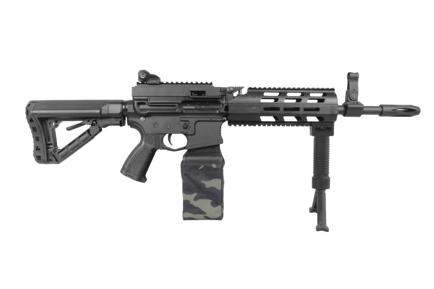 CM16 LMG AEG Rifle (Black|Black Camo)