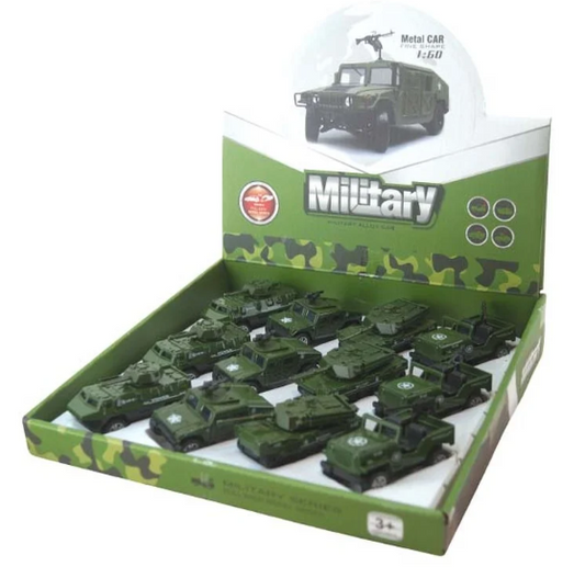 Die-Cast Military Vehicles – Display box of 12