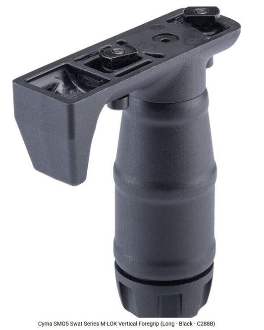 Cyma SMG5 Swat Series M-LOK Vertical Foregrip (Long - Black - C288B)
