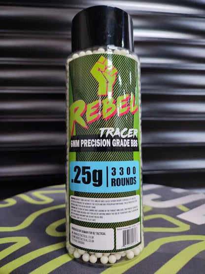 Rebel Precision 6mm Tracer BBs 3300ct Bottle - 0.25g